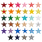 Star Shape Cloth Embroidery Applqiues, Iron on/Sew on Patches, Costume Ornament Accessories, Mixed Color, 29x30x1.8mm