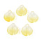 Transparent Glass Petal Pendants, Two Tone, Yellow, 17x17.5x6mm, Hole: 1.2~1.4mm