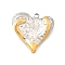 304 Stainless Steel Pendants, Golden & Stainless Steel Color, Heart, 18x18.5x3mm, Hole: 1.5mm