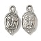Anti-Tarnish 304 Stainless Steel Pendants, Oval with Skeleton Charm, Stainless Steel Color, 20.5x10x4.5mm, Hole: 1.5mm