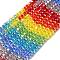 Electroplate Glass Beads Strands, Rondelle, Faceted, Mixed Color, 6x4mm, Hole: 1mm, about 61pcs/strand, 11.02''(28cm)