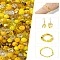 Mixed Styles Glass Beads, Faceted, Bicone, Yellow, 4x4mm, Hole: 1mm, about 500pcs/set