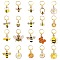 20Pcs 20 Styles Alloy Enamel Pendant Locking Stitch Markers, with 304 Stainless Steel Leverback Earring Findings, Mixed Color, 2.5~3.9cm, 1pcs/style