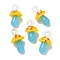 Handmade Lampwork Pendants, Bumpy, Mushroom, Yellow, 24.5~29.5x15~18.5mm, Hole: 2~5mm