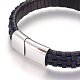 Braided Leather Cord Bracelets BJEW-F349-03P-01-4