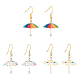 Anattasoul 3 Paar 3 Farben 3D-Regenschirm-Ohrhänger aus Acryl EJEW-AN0002-97-1