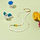 Handmade Millefiori Glass Flower & Shell Pearl Beaded Necklace for Women NJEW-TA00039-2