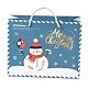 クリスマスをテーマにした紙袋  雪だるま模様の長方形  ジュエリー収納用  ライトブルー  24.5x19.5x0.45cm CARB-P006-03A-02-3