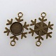 Christmas Ornaments Alloy Snowflake Connector Cabochon Bezel Settings X-TIBE-M016-07AB-NF-2