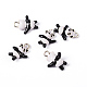 Silver Plated Alloy Enamel 3D Panda Pendants X-ENAM-Q382-09-2