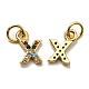 Brass Micro Pave Colorful Cubic Zirconia Charms ZIRC-F092-01-X-1