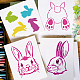 FINGERINSPIRE 4 pcs Easter Bunny Painting Stencil 8.3x11.7inch Reusable Cute Rabbit Pawprint Pattern Drawing Template Jumping Rabbit Decoration Stencil for Painting on Wood Wall Paper Furniture DIY-WH0394-0204-7