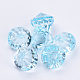透明なアクリルパーツ  多面カット  ダイヤモンド  ライトシアン  20.5x19mm  穴：1.7mm  約150個/500g TACR-Q260-F-V38-1