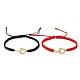 Set di braccialetti a maglie con micro pavé in ottone a 2 colori BJEW-TA00292-1
