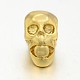 Real 20K Gold Plated Brass Skull Beads KK-D406-1
