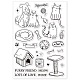 塩ビプラスチックスタンプ  DIYスクラップブッキング用  装飾的なフォトアルバム  カード作り  スタンプシート  犬の模様  16x11x0.3cm DIY-WH0167-56-518-8