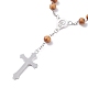 2 Stück 2 Stil religiöse Gebetsperlen Rosenkranz Armbänder BJEW-SZ0002-53-4