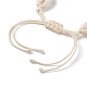 Braccialetto di perline intrecciate con conchiglia di ciprea naturale BJEW-JB07400-01-5