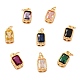 Real 18K Gold Plated Brass Inlaid Cubic Zirconia Charms ZIRC-L100-075G-1