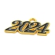 合金エナメルチャーム  鉛フリー及びカドミウムフリー  2024番の魅力  ゴールドカラー  ブラック  18.5x36.5x1.5mm  穴：4mm PALLOY-ZX001-12G-01-2