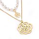 304 Stainless Steel Pendant Tiered Necklaces NJEW-O106-04G-3