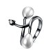 Elegante concha de latón perla anillos de dedo RJEW-BB23127-8-1