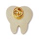 漫画の歯のエナメルピン  バックパックの服のためのライトゴールド合金口腔健康ブローチ  フルーツの模様  30x27x2mm  ピン：1.3mm JEWB-A005-19-02-2