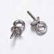 304 Stainless Steel Cup Pearl Peg Bails Pin Pendants STAS-K146-001-4mm-1