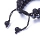 Adjustable Non-Magnetic Synthetic Hematite Braided Bead Bracelets BJEW-I273-E02-3