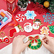 12Pcs 12 Style Christmas Theme Towel Embroidery Cloth Iron on/Sew on Patches PATC-FG0001-47-3