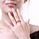 Graceful Brass Cubic Zirconia Flower Finger Rings for Women RJEW-BB04176-8B-5