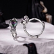 Серьги-кольца с кубическим цирконием в форме сердца на Хэллоуин из стерлингового серебра EJEW-P327-02AS-1