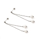 Boucles d'oreilles pendantes à pampilles en perles de verre EJEW-P219-20P-1