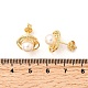 Круглые серьги-гвоздики из латуни с микропаве из прозрачных кубических цирконий EJEW-C154-05G-5