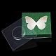 紙折りボックス  空のまつげ包装箱  クリアハートウィンドウ付き  正方形  グリーン  7.2x7.2x1.2cm CON-WH0072-73G-1
