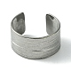 304 anello per polsino aperto scanalato in acciaio inossidabile RJEW-L110-044P-2