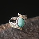 Овальные кольца из синтетической бирюзы FS-WGBAF9A-01-2