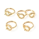 Componenti anello di barretta di ottone regolabile, Impostazioni dell'anello a 4 griffe, con chiaro zirconi, oro, formato 7, 17mm, vassoio: 10x8mm
