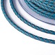 編み紐  革のアクセサリーコード  ジュエリーDIY製版材料  ミディアムターコイズ  3mm  約5.46ヤード（5m）/ロール WL-I004-3mm-D-12-3
