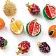 10 pz 5 pendenti smaltati in ottone a tema frutta in stile KK-LS0001-32-5