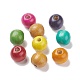 (Defective Closeout Sale: Wood Texture and Yellowing) Dyed Handmade Natural Wood European Beads WOOD-XCP0001-64-1