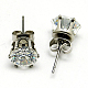 Cubic Zirconia Stud Earrings EJEW-G054-8x18mm-1P-3