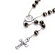 304 collares de abalorios del rosario de acero inoxidable para la Pascua NJEW-L159-03GP-2