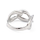 Регулируемое кольцо в форме латунных бордюрных цепей для женщин RJEW-L100-025P-3
