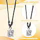 Anattasoul 15 pièce 15 styles de colliers avec pendentif en résine de tortue avec cordons en coton réglables NJEW-AN0001-51A-3