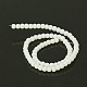 4 mm bianco opaco perle di vetro tonde trefoli perline spacer X-GR4mm26Y-2