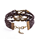 Casual Unisex Mask & Infinity Zinc Alloy and Leather Multi-strand Bracelets BJEW-BB16336-4