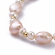 Pulseras de perlas keshi con perlas barrocas naturales BJEW-JB05266-02-2