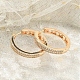 Серьги-кольца из латуни с прозрачным кубическим цирконием EJEW-M090-01G-06-2
