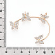 Pendientes de puño de rhinestone de cristal de mariposa para regalo de mujer de niña EJEW-F275-02B-G-3